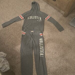 Hollister Gray Hoodie and Sweatpants Set